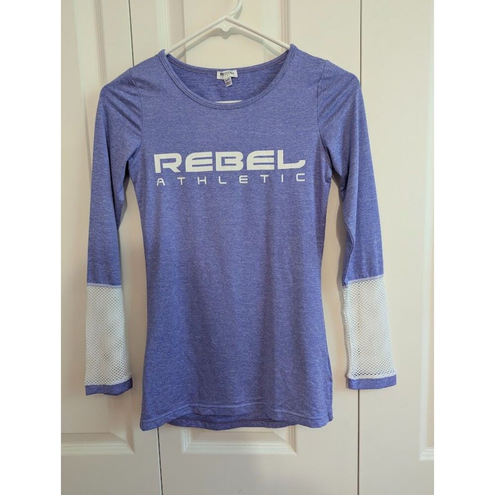 Rebel Athletic heathered light purple lightweight top long sleeves mesh Adult XS